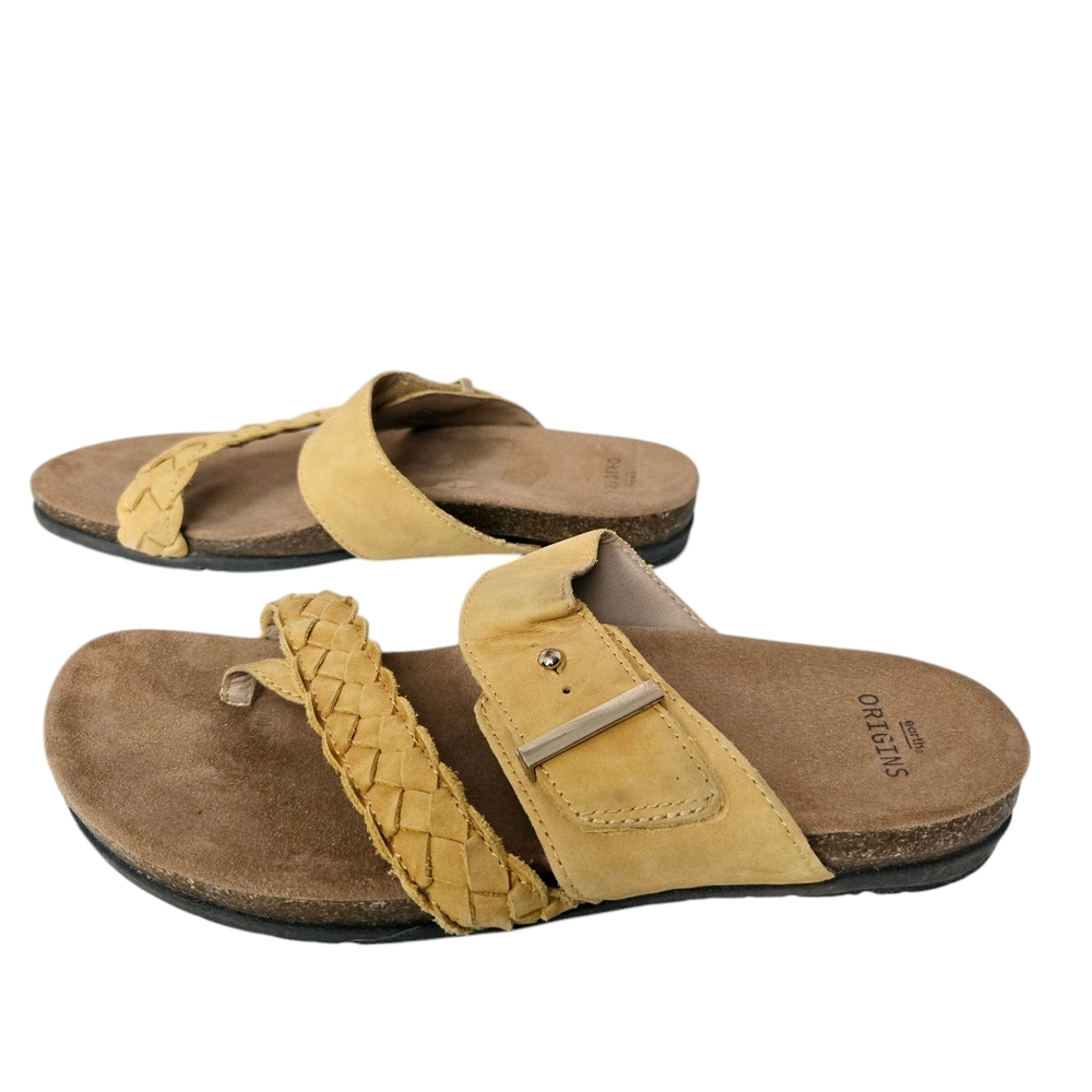 Earth Origins Women‎ 10 Onida Amber Yellow Slip On Leather Sandal Arch Support